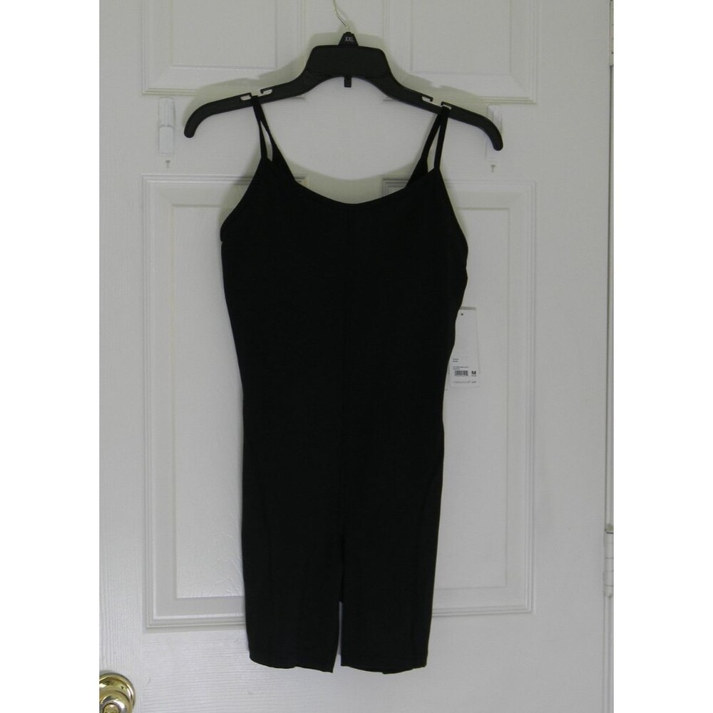 YOGALICIOUS LUX Women Size M Black illusion Rib Lotus Romper Yoga Activewear NWT